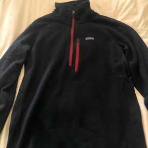 Navy red zipper Patagonia quarterzip